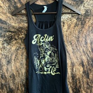 Black and Gold Graphic Tank Top